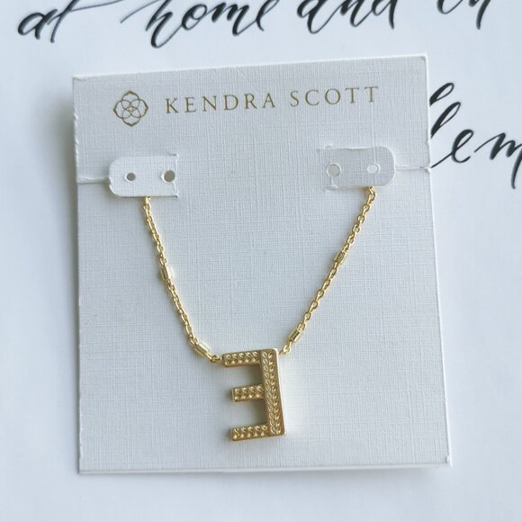 Kendra Scott Letter Gold E Pendant Necklace - Picture 1 of 4